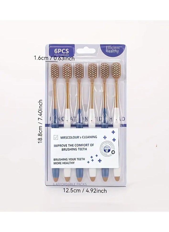 Goolsky 6pcs GentleCare Soft Bristle Toothbrushes - Effective Deep Cleaning, Fragrance-Free, Ergonomic Handle for Comfortable Grip, Ideal for Sensitive Teeth and Gums  - Image 2