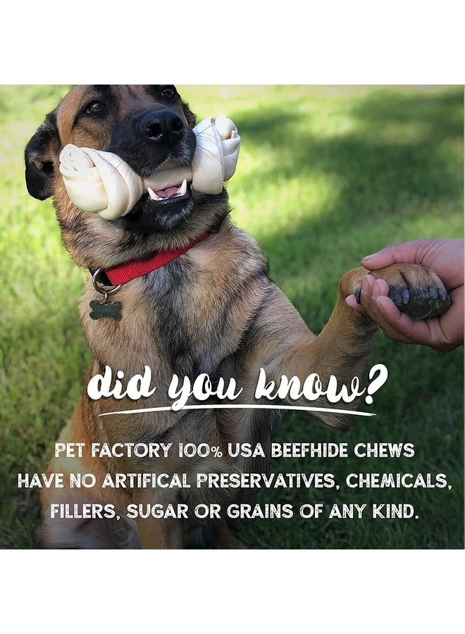Pet Factory 100% Made in USA Beefhide 6" Knotted Bones Dog Chew Treats - Chicken Flavor, 12 Count/1 Pack - Image 4