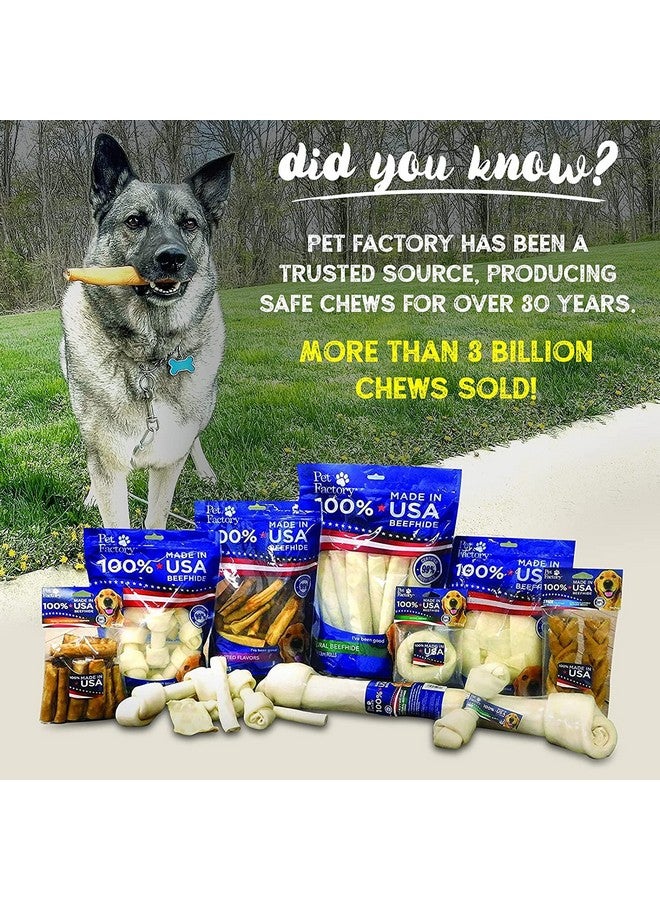Pet Factory 100% Made in USA Beefhide 6" Knotted Bones Dog Chew Treats - Chicken Flavor, 12 Count/1 Pack - Image 5