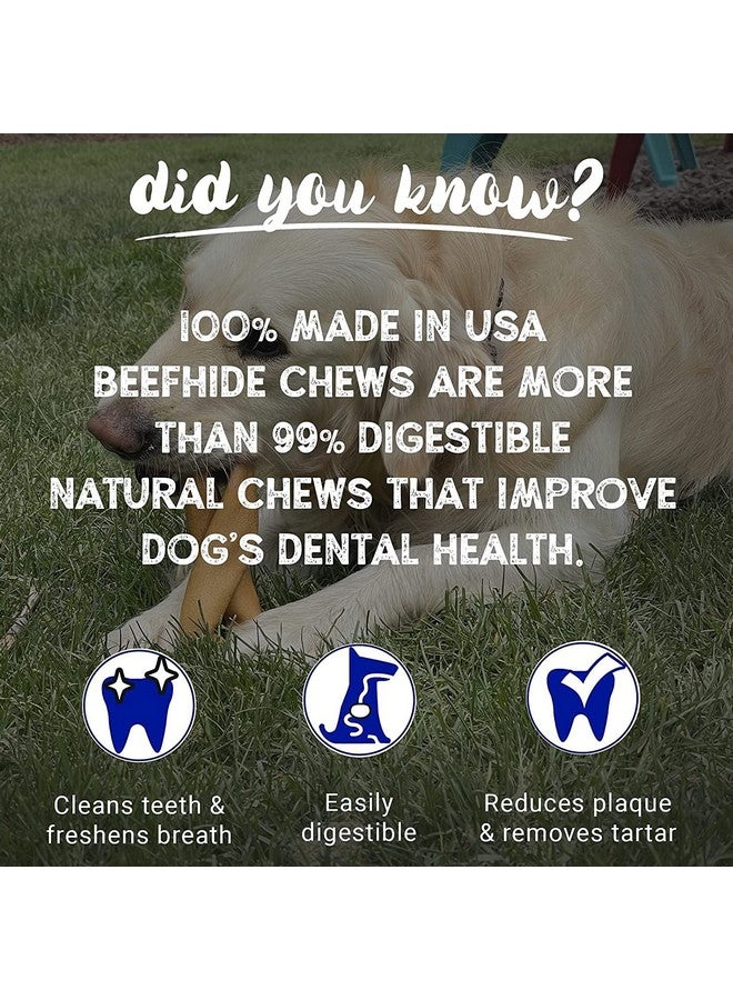 Pet Factory 100% Made in USA Beefhide 6" Knotted Bones Dog Chew Treats - Chicken Flavor, 12 Count/1 Pack - Image 3