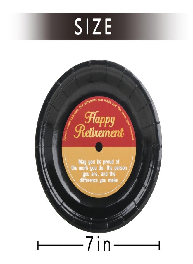 Pandecor 50 Pieces Disposable Happy Retirement Paper Plates,7 inches Cake Dessert Plates for Funny Retirement Party - Image 2