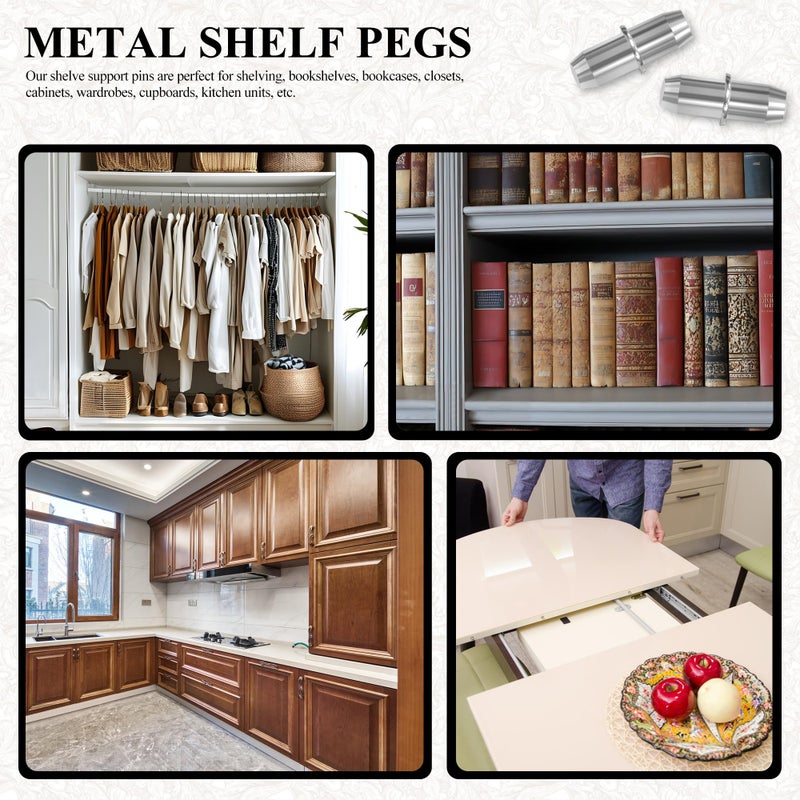 Quacc 12 Pcs Replacement Shelf Support Pins, 5Mm Metal Shelf Peg Sturdy Bookcase Shelving Support Studs Shelve Holders For Kitchen Units, Cupboards, Wardrobes, Cabinets - Image 4