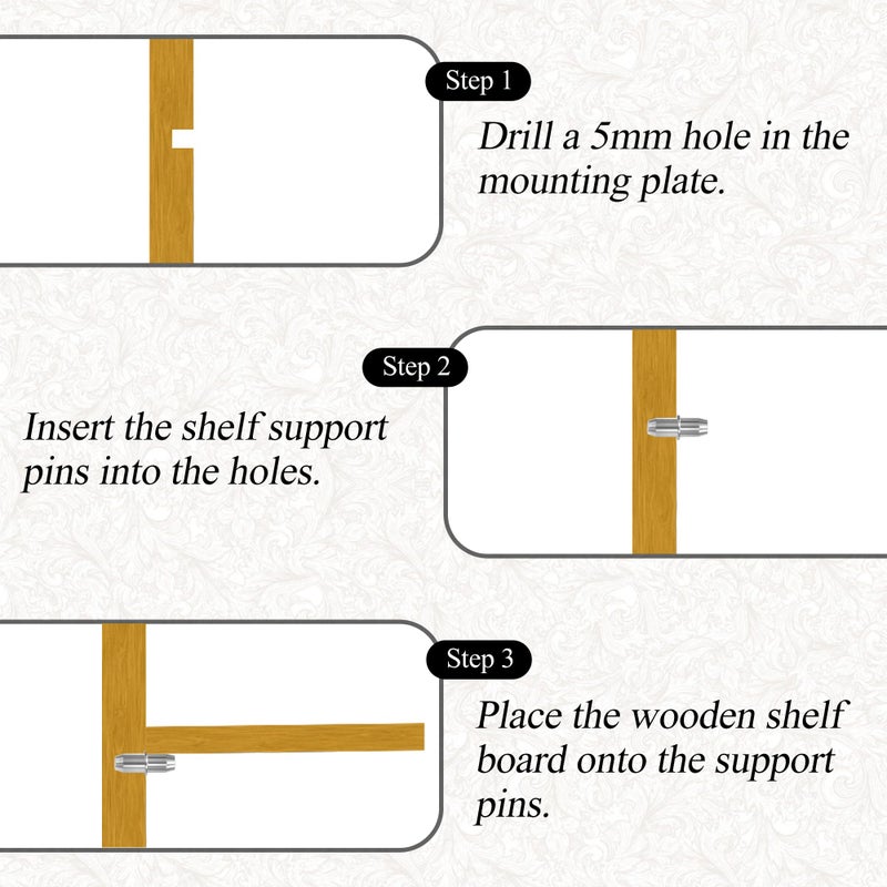 Quacc 12 Pcs Replacement Shelf Support Pins, 5Mm Metal Shelf Peg Sturdy Bookcase Shelving Support Studs Shelve Holders For Kitchen Units, Cupboards, Wardrobes, Cabinets - Image 2