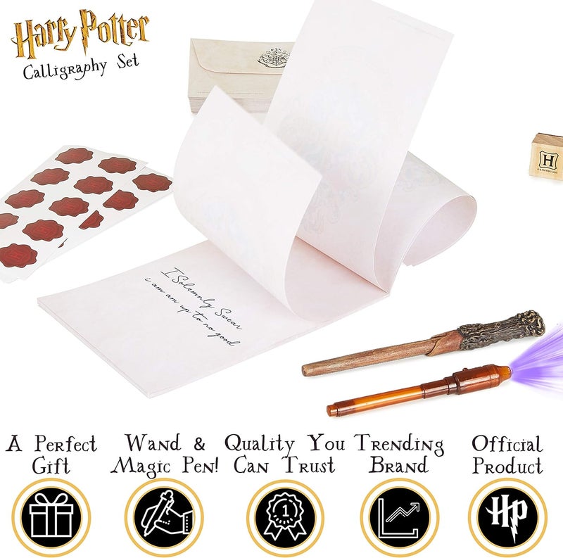 Harry Potter مجموعة هدايا للأطفال لكتابة الخط العربي مع قلم عصا، حبر غير مرئي، أظرف هوجوورتس، مجموعة قرطاسية رائعة كهدية تذكارية - Image 3