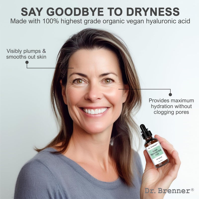 Dr Brenner 2 oz. Hyaluronic Acid Serum For Skin, Made with 100% Pure Hyaluronic Acid, Plumping, Anti-Aging, Hydrating, Moisturizing HA Serum With Vitamin B5 by Dr. Brenner (2 oz) - Image 3