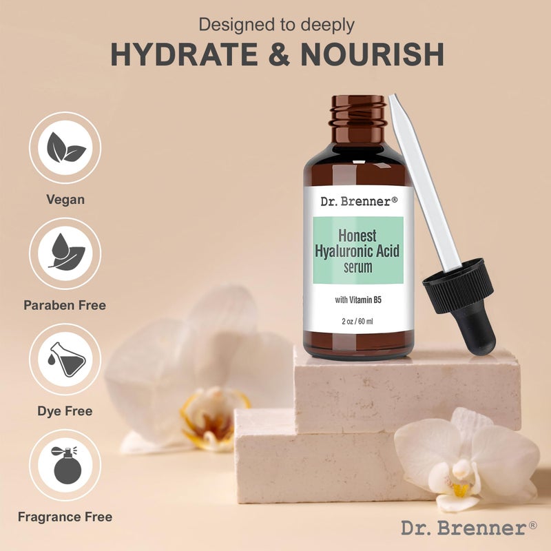 Dr Brenner 2 oz. Hyaluronic Acid Serum For Skin, Made with 100% Pure Hyaluronic Acid, Plumping, Anti-Aging, Hydrating, Moisturizing HA Serum With Vitamin B5 by Dr. Brenner (2 oz) - Image 5
