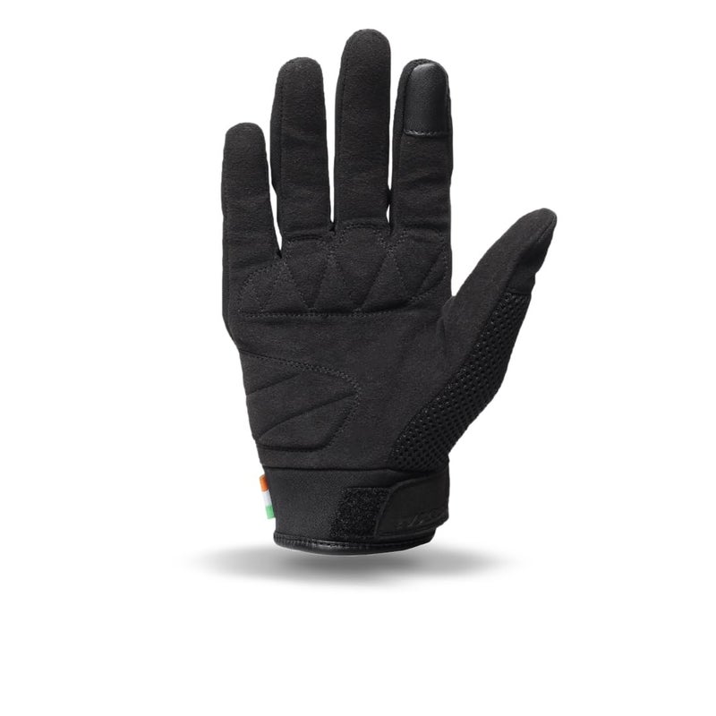 TVS Racing Beast Riding Gloves | All-Weather Riding Protection | Corduroy Top | PVC Knuckle Guard | Touchscreen Ready | Breathable Airmesh | Anti-Fatigue Padded Palm | Men’s Motorcycle Gloves(Black/L) - Image 5