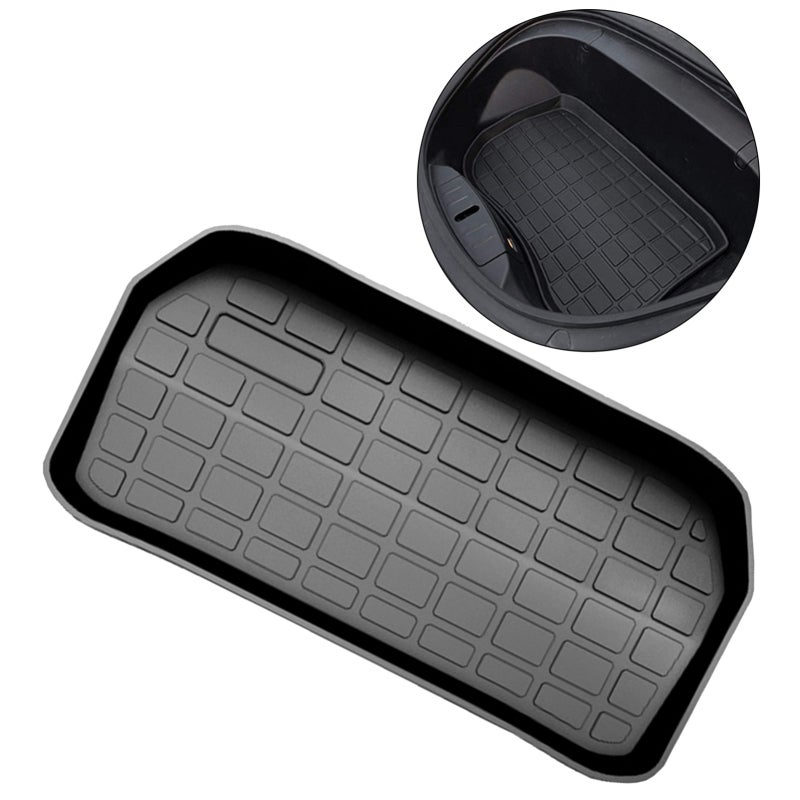 Car Rear Front Box Mat: Black Front Size - 100% Waterproof & Dirt Proof Premium Tpe Storage Mat for Cargo Trunk Area Protection - Image 3