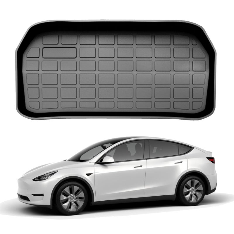 Car Rear Front Box Mat: Black Front Size - 100% Waterproof & Dirt Proof Premium Tpe Storage Mat for Cargo Trunk Area Protection - Image 2