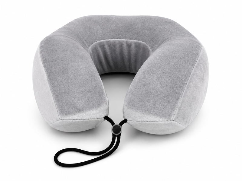 Travel Neck Pillow, Memory Foam Neck Pillow, Comfortable Lightweight Travel Pillow with Adjustable Lanyard for Airplane, Car, Bus (Grey) - Image 3