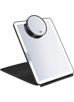 KEDSUM Rechargeable Lighted Makeup Mirror With Cover Led Travel Mirror With Lights Compact Vanity Mirror With Touch Screen Dimming With A Magnification Pocket Spot Mirror  - Image 1