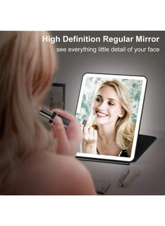 KEDSUM Rechargeable Lighted Makeup Mirror With Cover Led Travel Mirror With Lights Compact Vanity Mirror With Touch Screen Dimming With A Magnification Pocket Spot Mirror  - Image 4