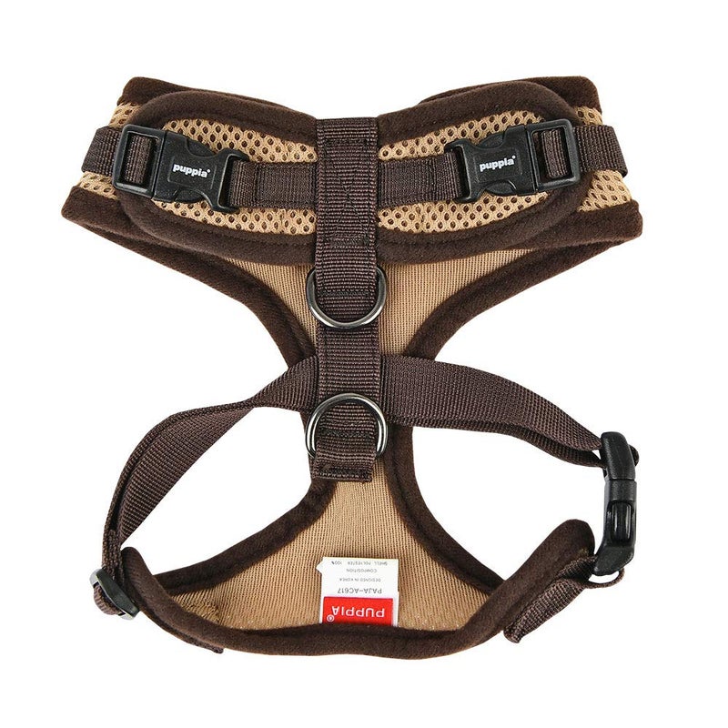 Puppia Authentic RiteFit Harness with Adjustable Neck, Medium, Beige - Image 2