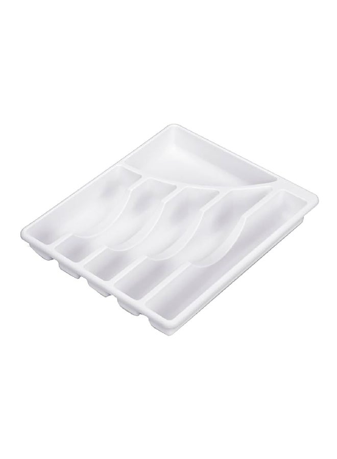 ستيريليت صينية أدوات مائدة مستطيلة الشكل وسهلة التنظيف مكونة من 6 أقسام، لون أبيض 4.76 × 30.16 × 35.56 سم 15758006 - Image 1