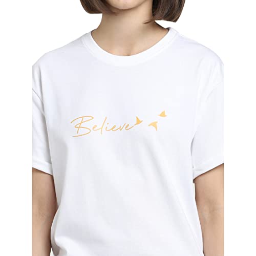 Bewakoof Women's Graphic Printed 100% Cotton T-Shirt - Boyfriend Fit, Round Neck, Half Sleeve - Image 5