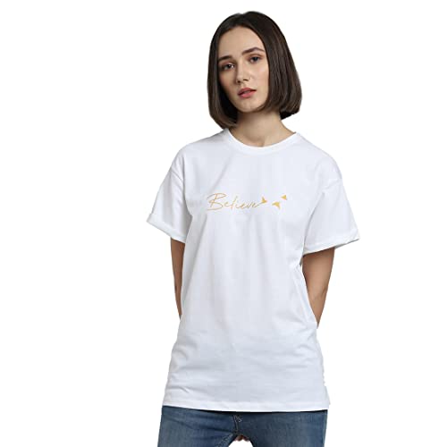 Bewakoof Women's Graphic Printed 100% Cotton T-Shirt - Boyfriend Fit, Round Neck, Half Sleeve - Image 1