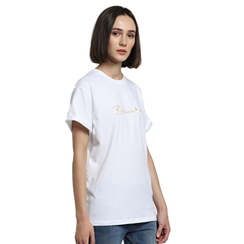 Bewakoof Women's Graphic Printed 100% Cotton T-Shirt - Boyfriend Fit, Round Neck, Half Sleeve - Image 2