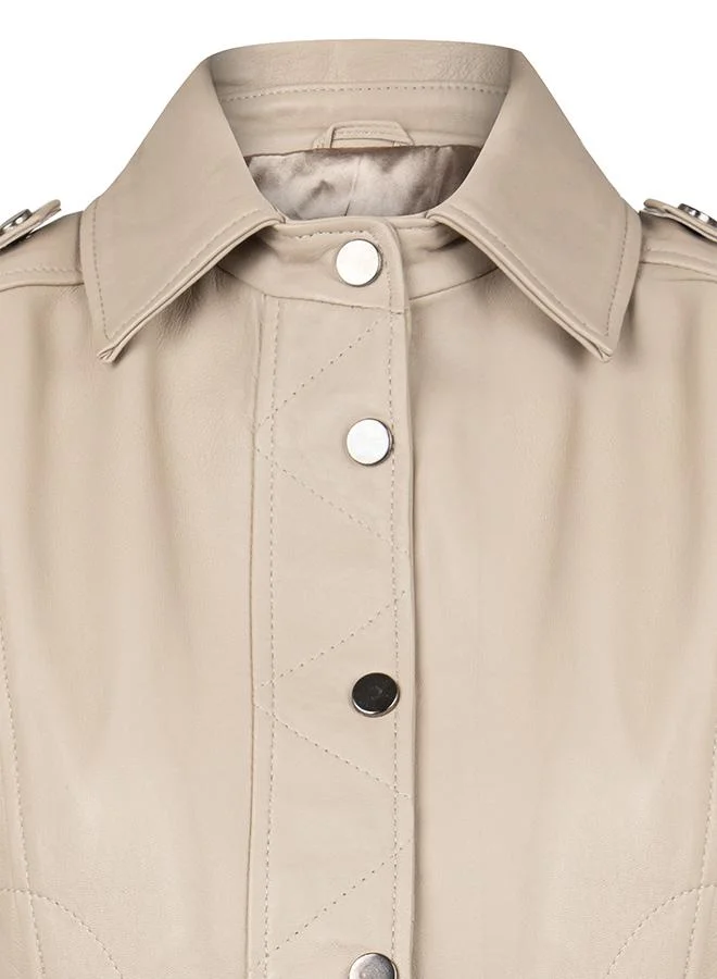 FELIX HARDY Genuine Leather Crop Biker Jacket
