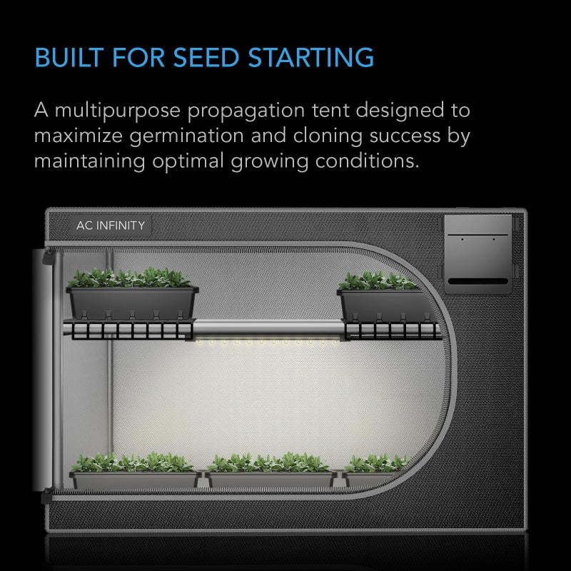 AC Infinity CLOUDLAB Advance Propagation Grow Tent, 24"x24"x36" with Support CFM Bars and Shelf Racks, 2000D Diamond Mylar Canvas, for Germination, Cloning, Mushrooms, Early Indoor Plant Growing - Image 2