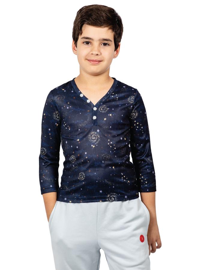 ZAECY Boys's V Neck T-Shirt 3/4th Sleeve - Image 1