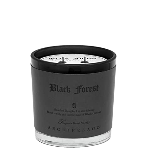 Archipelago Botanicals Black Forest Letter Press Candle, Dark Ebony Wood, Douglas Fir and Black Currant Scent, Faux Leather-Wrapped Jar, Clean Soy Wax Blend, 100 Hour Burn, 13 oz - Image 1