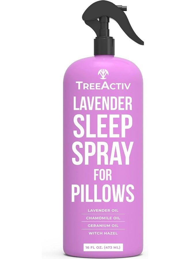 TreeActiv Sleep Spray, 16 oz, Lavender Pillow Spray for Sleep, Lavender Spray Sleep with Witch Hazel, Lavender Sleep Spray for Pillows and Bed, Pillow Mist Sleep Spray, Linen Spray for Bedding - Image 1