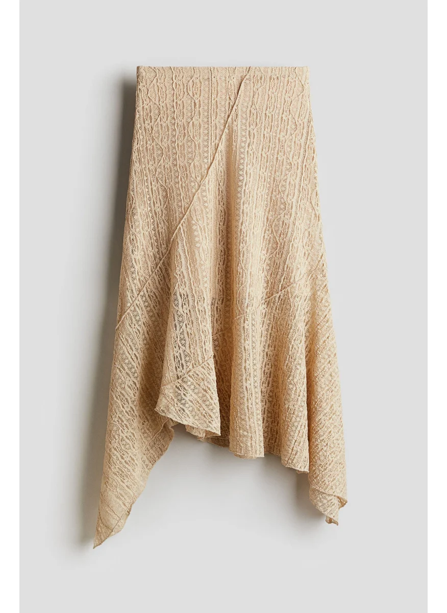 اتش اند ام Asymmetric Lace-Look Skirt