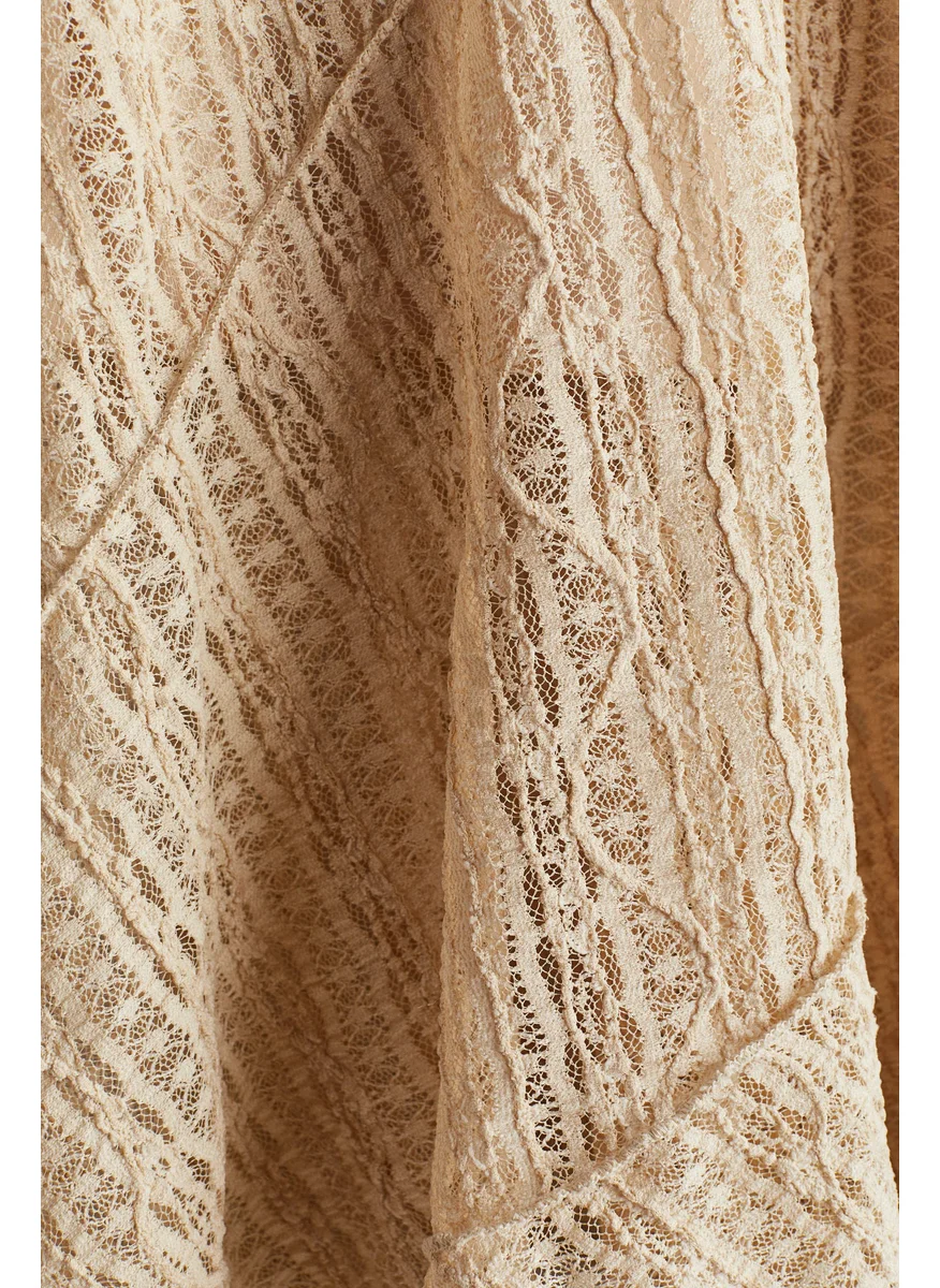 اتش اند ام Asymmetric Lace-Look Skirt