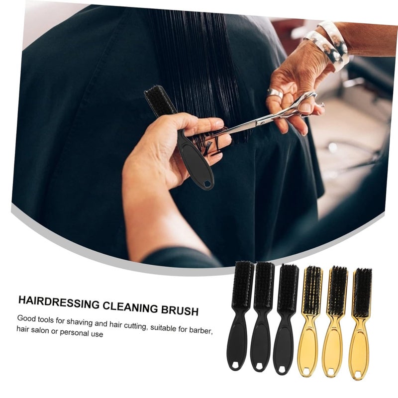 6 قطع فرشاة تنظيف تصفيف الشعر الأسود منظف رقبة الحلاق لإزالة الشعر المكسور أداة تصفيف احترافية - Image 4