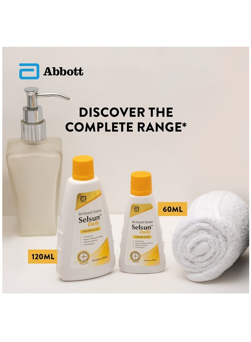 Selsun Daily Anti Dandruff Shampoo Clears away dandruff flakes Pack of 3 120ml each - Image 3