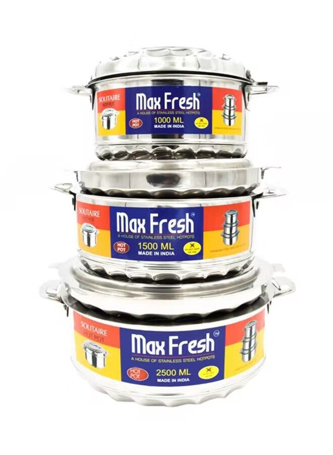 3-Piece Swift Belly Hot Pot Silver