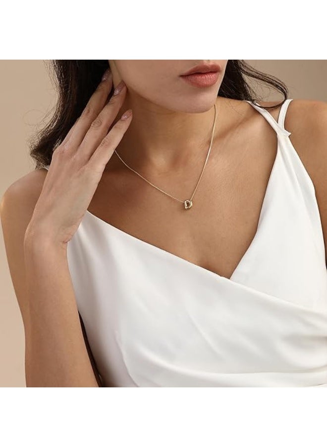 Bubble Gold Letter Necklace for Women, 14K Gold Plated Balloon Initial Necklace – Personalized Bubble Pendant Name Necklace, Dainty Trendy Jewelry, Custom Initial Gold Necklace Gift for Women & Girls - Image 4