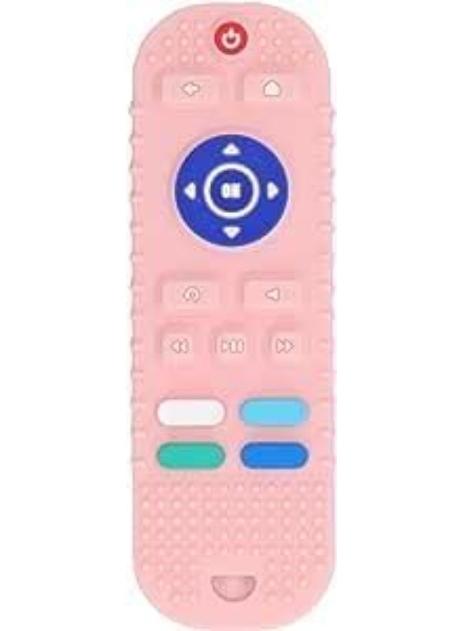 CAZADORA Silicone Baby Teething Toys for Infants 6–12 Months – Remote Control Shape BPA-Free Teether, Early Educational Sensory Chew Toy for Baby Girls, Safe u0026 Non-Toxic Silicone Material, Soft u0026 Flexible Design for Gum Relief, Lightweight u0026 Easy to Hold, Textured Surfaces for Sensory Stimulation, Encourages Fine Motor Skills u0026 Hand Coordination, Dishwasher Safe u0026 Easy to Clean, Compact Size for On-the-Go Comfort, Ideal Baby Shower Gift – Pink Color by - Image 1