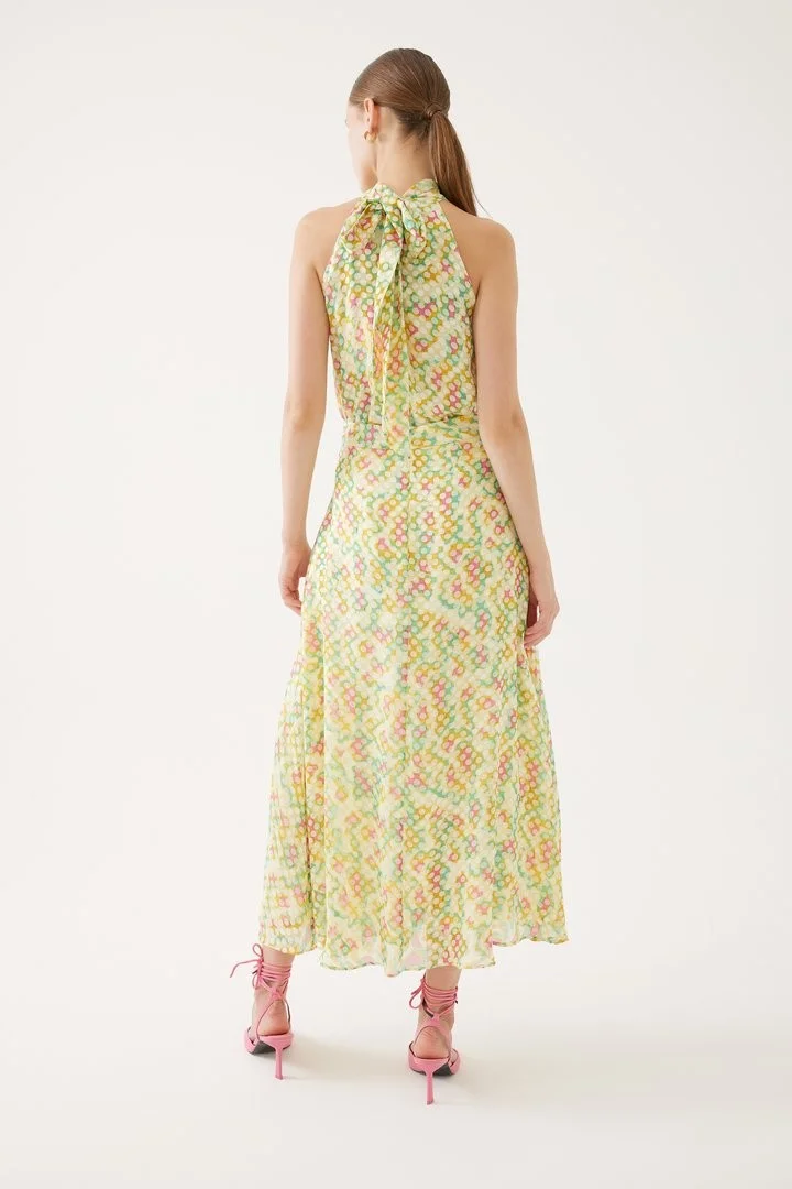 EXQUISE Lined skirt decorated with colorful polka dots.