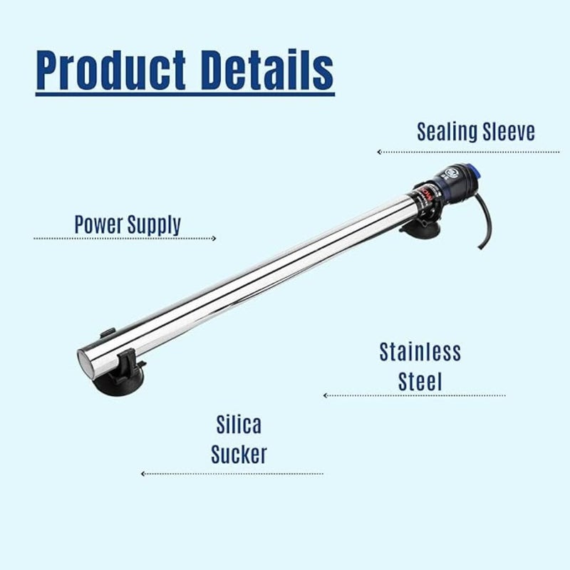 KSH STORE STORE- Break Proof Stainless Steel Rod Aquarium Fish Tank Heater with Free Sticker Thermometer (300 Watts - Suitable For2 to 4 Feet Tank) (300 W) - Image 2