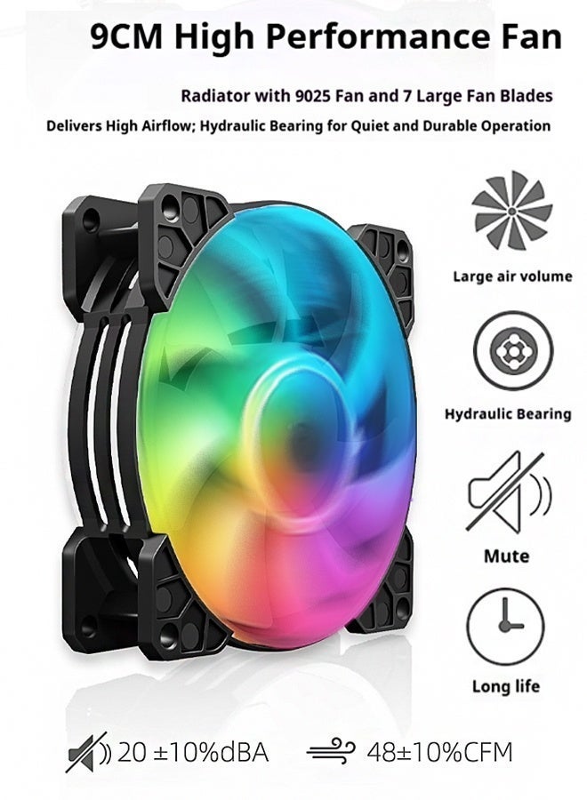 Fyliz 120 ARGB Dual-Tower CPU Air Cooler, 6 Copper Heat Pipes, Dual 120mm PWM Fans, 1800 RPM, Intel LGA1851/1700 & AMD AM4/AM5 - Image 5