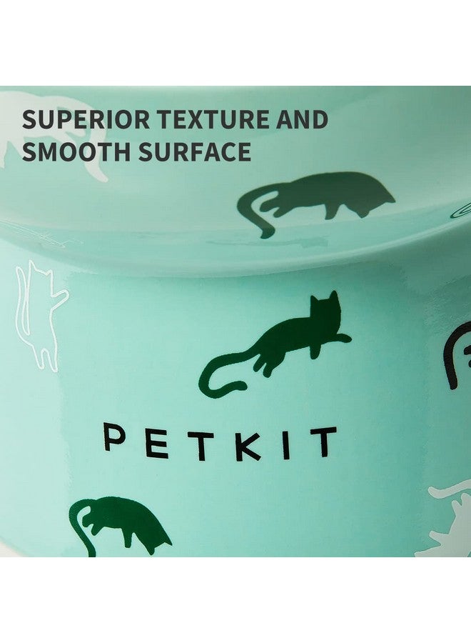 أوعية قطط مرتفعة من السيراميك، وعاء طعام وماء مائل مرتفع للجراء والقطط الصغيرة، خالٍ من التوتر، يمنع التدفق العكسي، آمن للاستخدام في غسالة الأطباق والميكروويف، خالٍ من الرصاص والكادميوم - Image 4