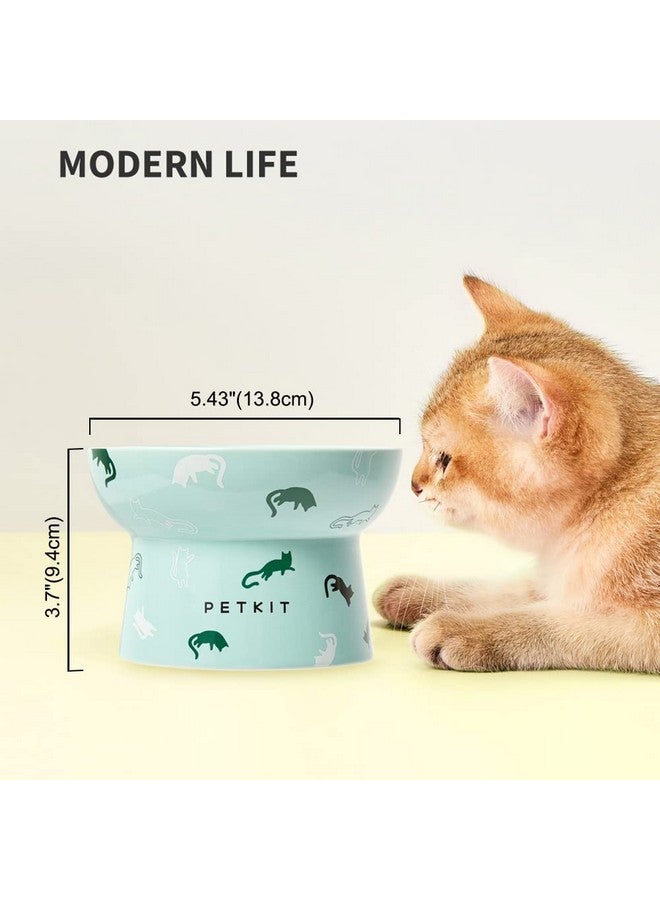 أوعية قطط مرتفعة من السيراميك، وعاء طعام وماء مائل مرتفع للجراء والقطط الصغيرة، خالٍ من التوتر، يمنع التدفق العكسي، آمن للاستخدام في غسالة الأطباق والميكروويف، خالٍ من الرصاص والكادميوم - Image 2