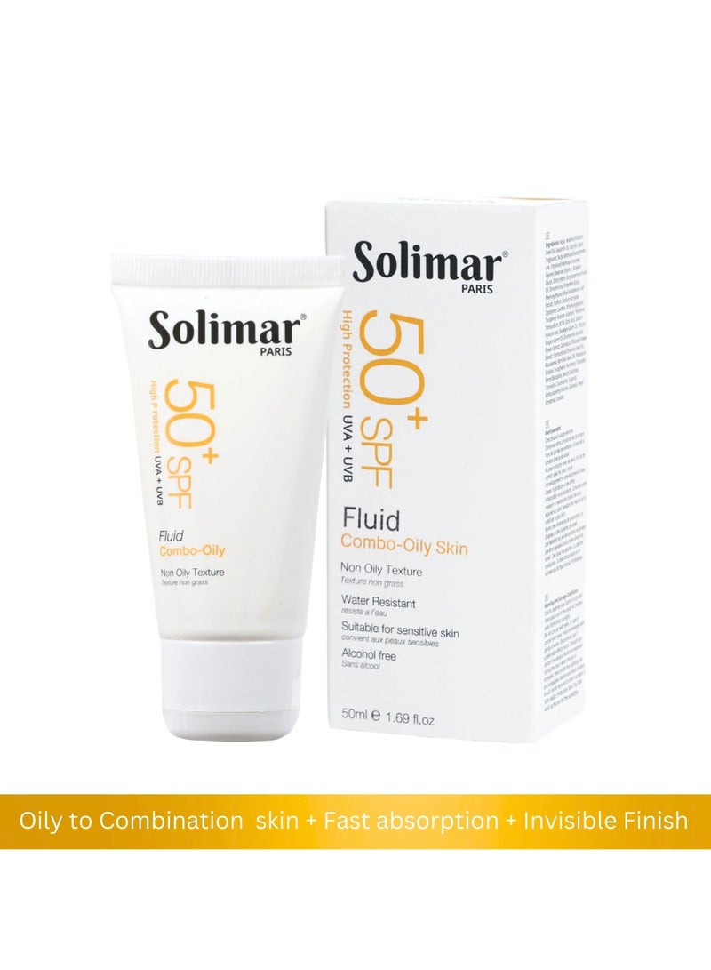 Solimar Paris Sun Block SPF 50+ Fluid – Lightweight & Non-Greasy, 50ml - Image 1