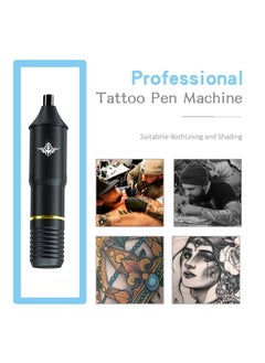 HaLunhi Wireless Rotating Tattoo Pen Kit, Wireless Power RCA Display Portable Rechargeable, 10 Cartridges Needle 10 Color Pigment 30ml Tattoo Transfer Gel 30ml Pigment Diluent,Professional Tattoo Kit  - Image 2
