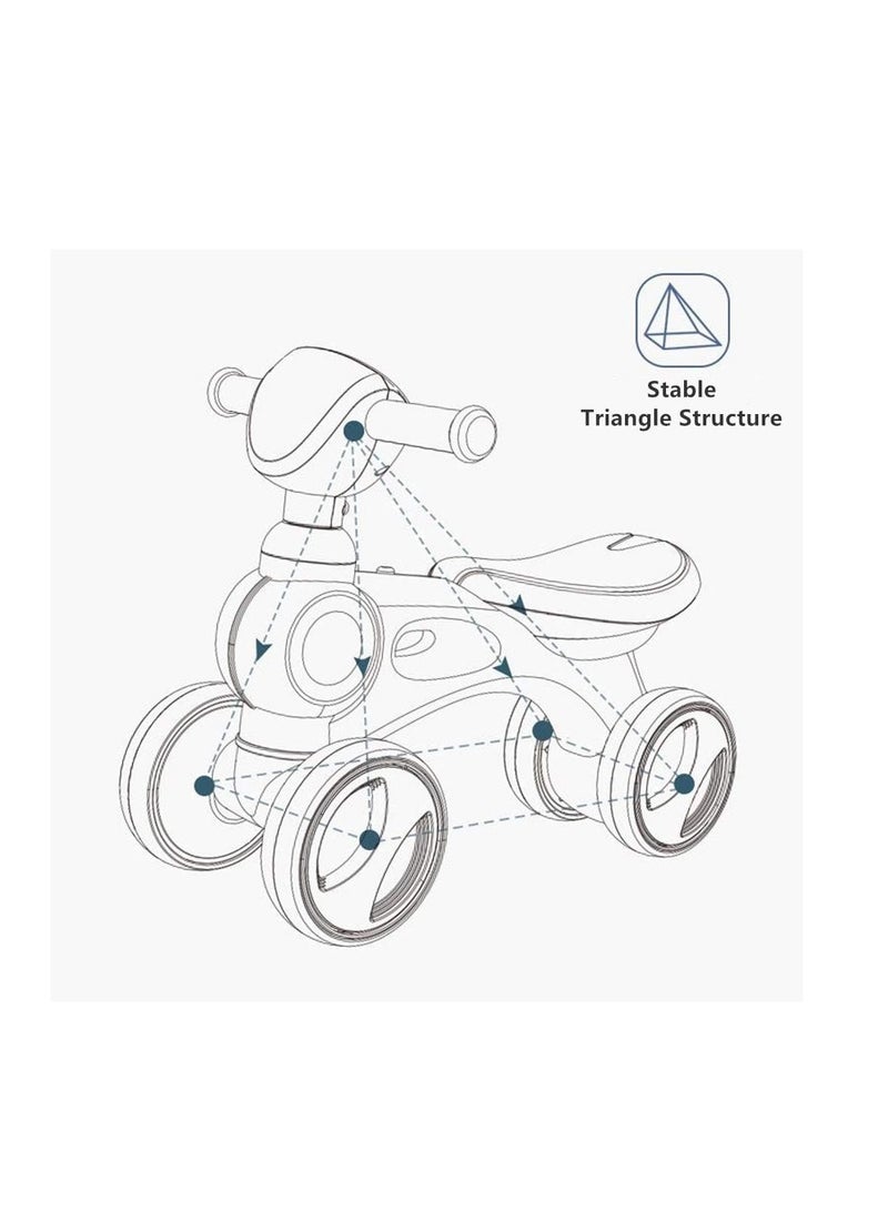 Dubkart Baby Balance Bike, Toddler Walker Bike Toy with Music & Light 4 Wheels for 10-36 Months Kids (yellow) - Image 4