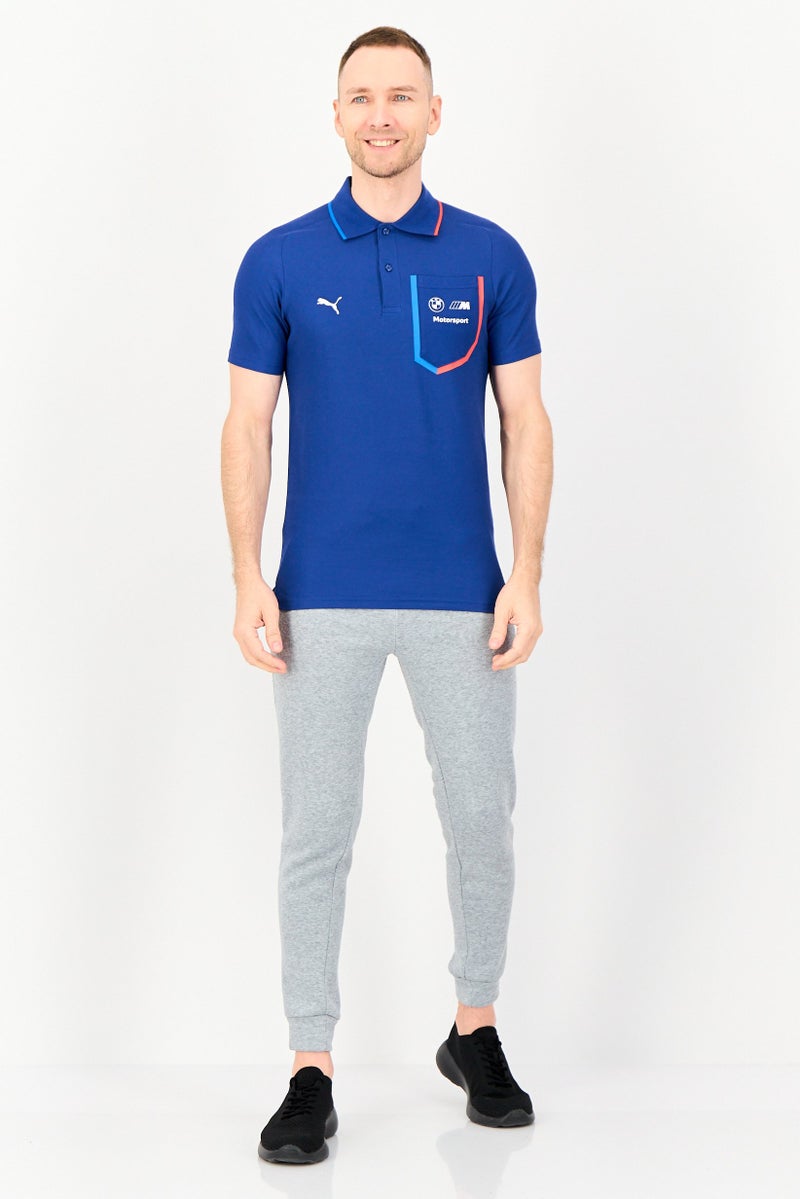 PUMA قميص بولو قصير الأكمام للرجال من بومة x بي إم دبليو للرياضة، أزرق - Image 3