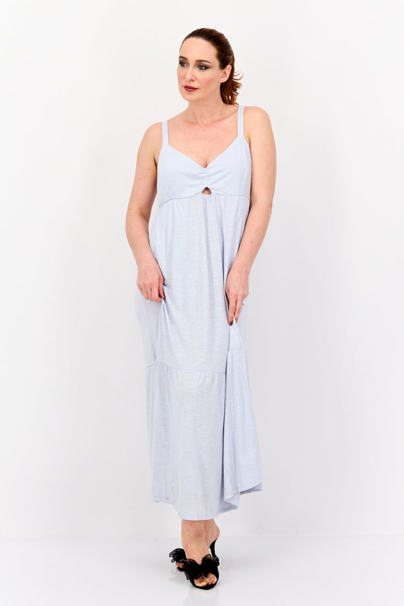 DEX Women Plain Maxi Dress, Light Blue - Image 1