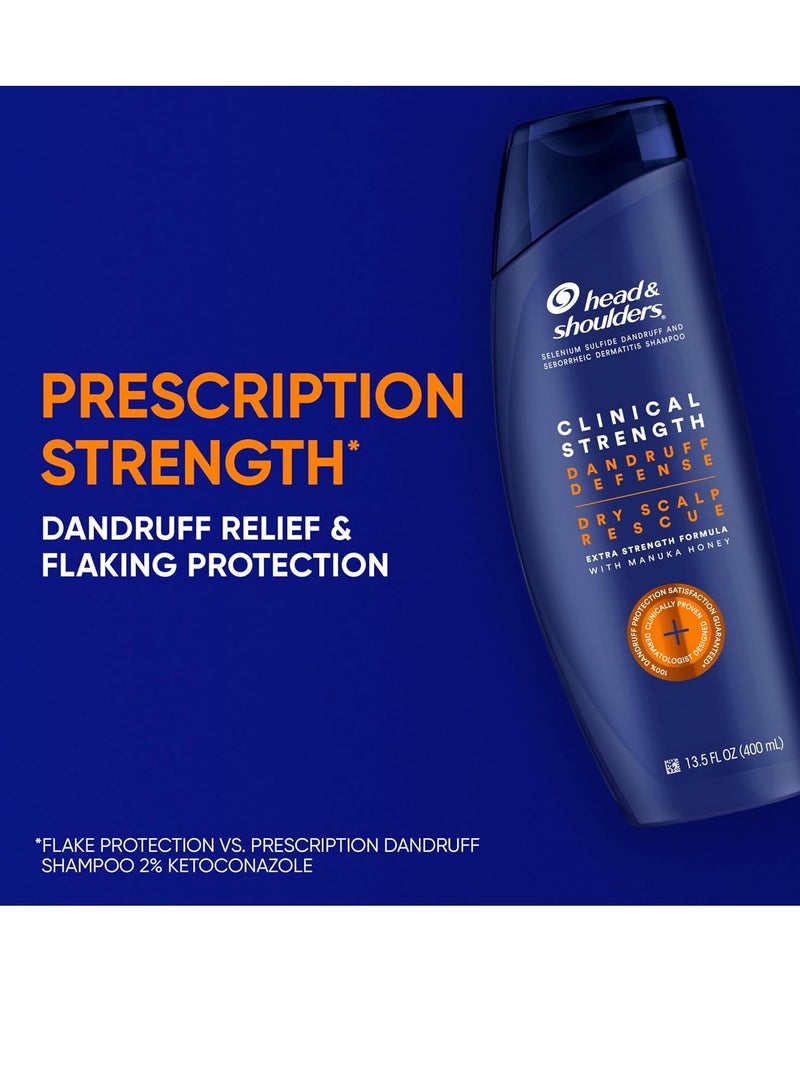 Head & Shoulders Head & Shoulders Dandruff Shampoo and Conditioner Set, Clinical Strength, Selenium Sulfide Formula, Dry Scalp Relief with Manuka Honey, Up to 100% Flake Protection, 13.5 & 9.1 Fl Oz, 2 Pack - Image 2