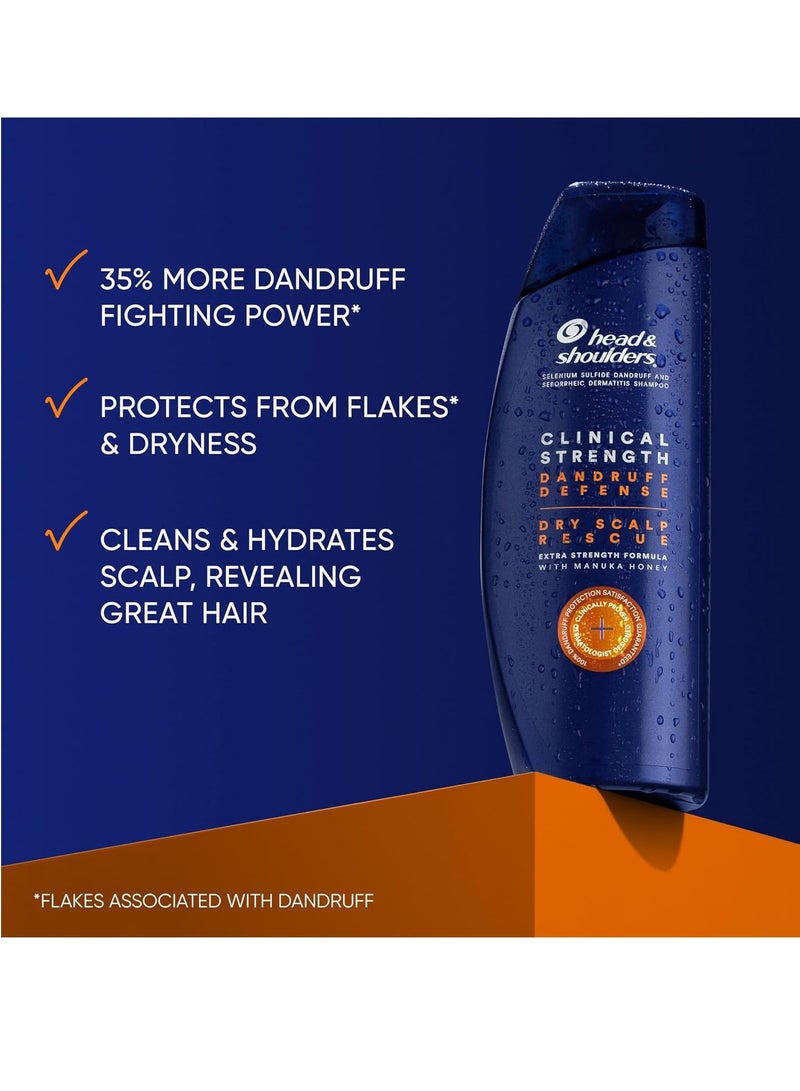 Head & Shoulders Head & Shoulders Dandruff Shampoo and Conditioner Set, Clinical Strength, Selenium Sulfide Formula, Dry Scalp Relief with Manuka Honey, Up to 100% Flake Protection, 13.5 & 9.1 Fl Oz, 2 Pack - Image 3
