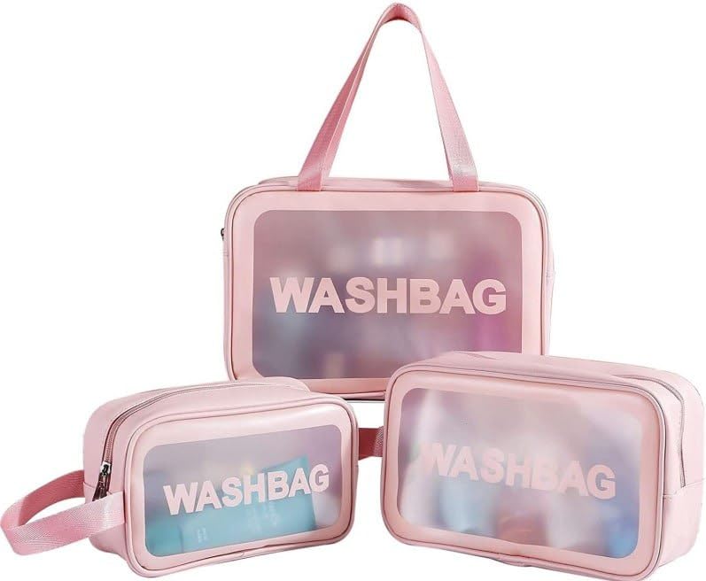 Mivira Makeup Travel Pouch Cosmetic Bag Travel kit Pouch for Toiletries Brushes and Cosmetics Set of 3 Washbag Pouch - Image 1