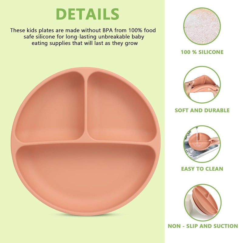 PEEPER Suction Plate for Baby, Toddler Plates with Secure Silicone Grip, Silicone Plates for Babies, Microwave Plates for Kids, Baby Plates for Food, BPA Free, Dishwasher, Unbreakable Feeding Plates - Image 2