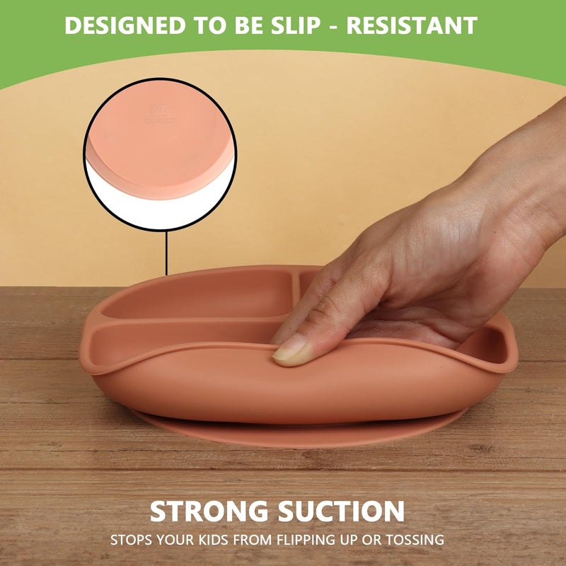 PEEPER Suction Plate for Baby, Toddler Plates with Secure Silicone Grip, Silicone Plates for Babies, Microwave Plates for Kids, Baby Plates for Food, BPA Free, Dishwasher, Unbreakable Feeding Plates - Image 4