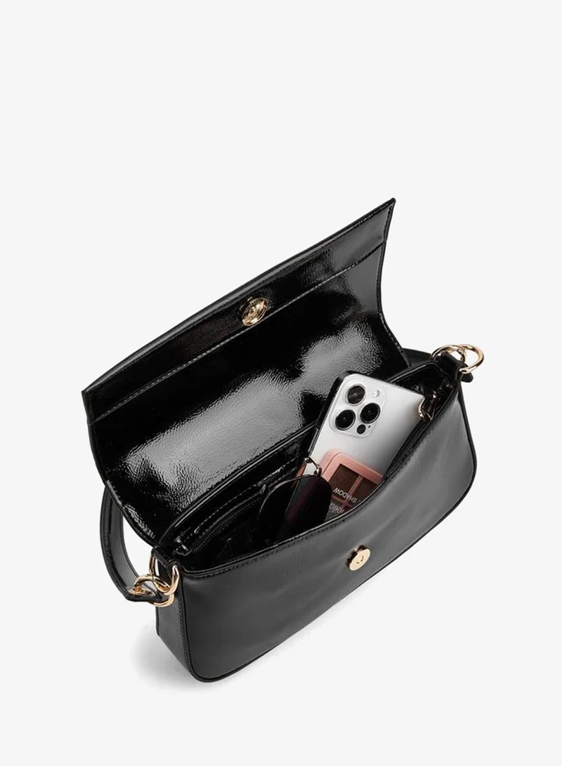Paprika BLACK Solid Shoulder Bag With Top Handle for Women | Best Price UAE