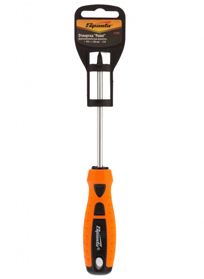 Sparta Screwdriver"Point" with Two-component Handle, CrV (PH1 x 100 mm)
